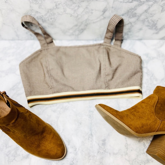 Wild Honey Vintage style Houndstooth Bralette Crop - Picture 3 of 8